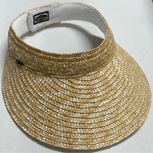 Scala Braided Laichow Straw Visor with 5” Peak, Color Natural